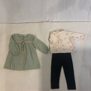Baby girls dress & pants set.KB417